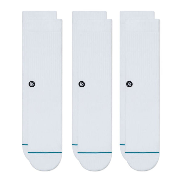 Icon Crew Socks 3 Pack - White