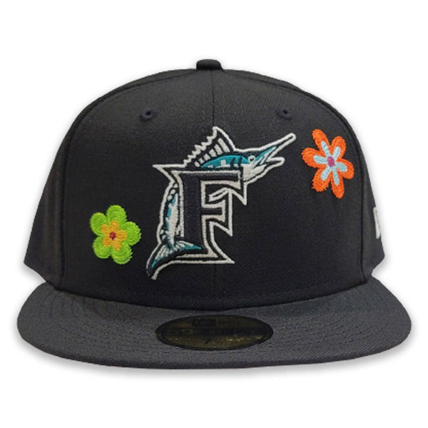 Florida Marlins Chain Stitch Floral Fitted