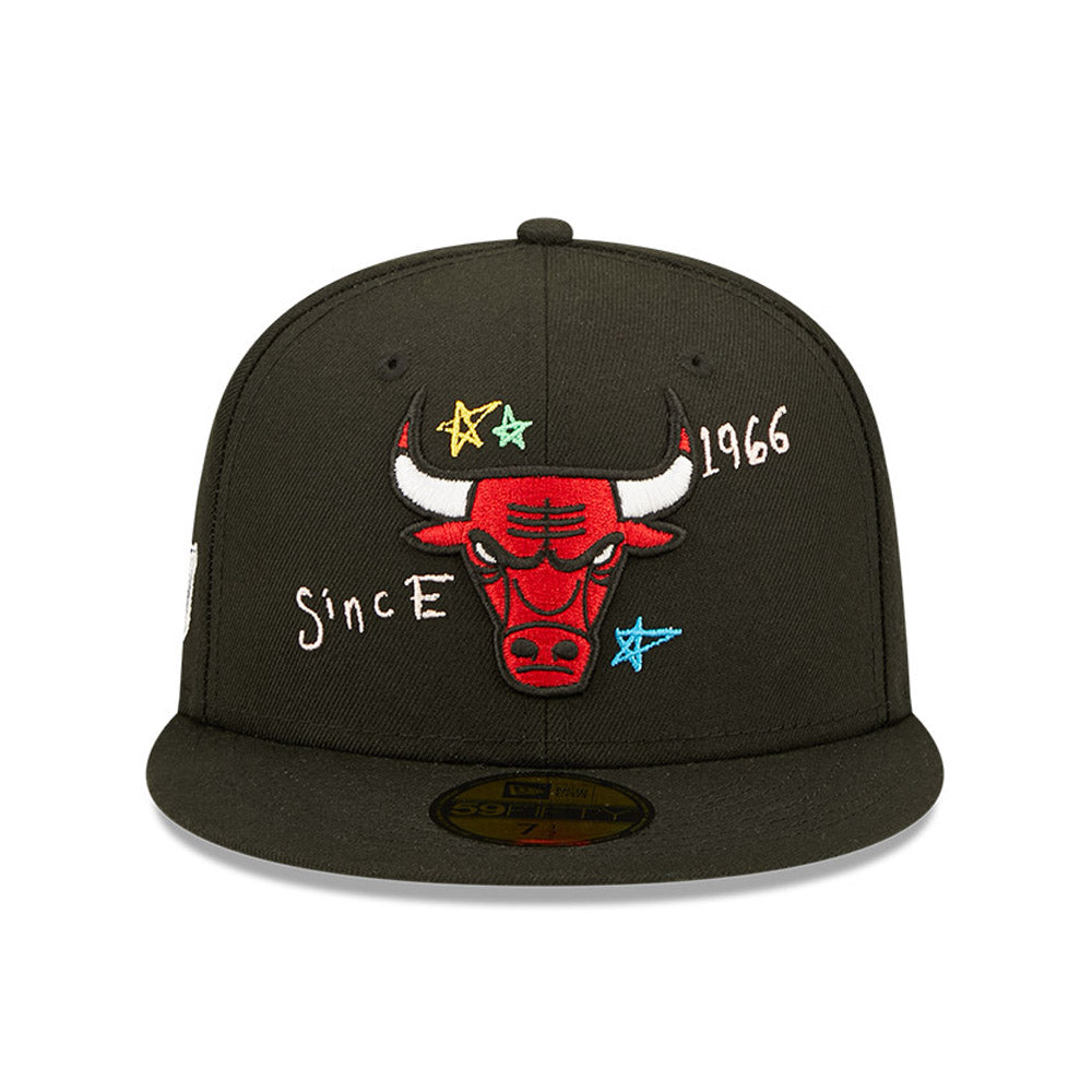 NEW ERA 59 FIFTY NBA CHICAGO BULLS SINCE 1966 SCRIBBLE FITTED MENS