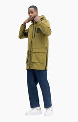 Cargo Pocket Hooded Coat - Olive Khaki