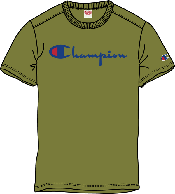 Script Logo Crew Neck T-Shirt - Green