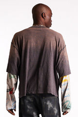 Double Layer Skull Tee - Vintage Black/Multi