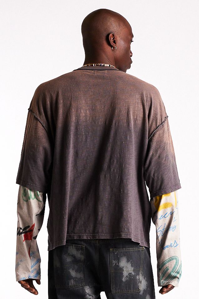 Double Layer Skull Tee - Vintage Black/Multi