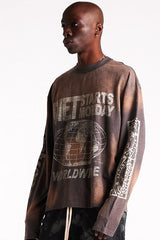 Worldwide Long Sleeve Tee - Vintage Black
