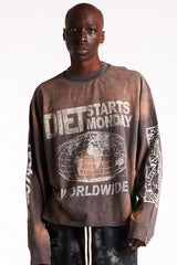 Worldwide Long Sleeve Tee - Vintage Black