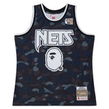 New Jersey Nets Black M&N x BAPE Swingman Camo Jersey