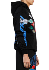 Racing Multi Patches Graphic Hoodie - Black