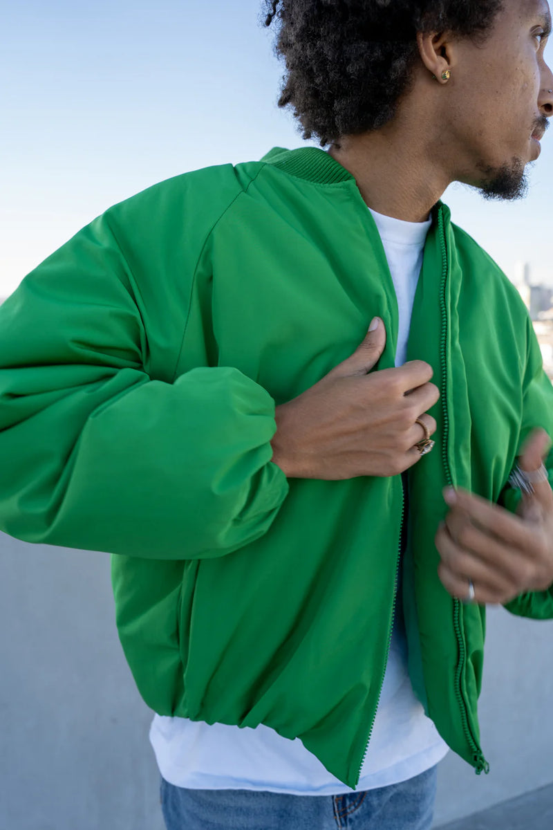 Capital Cropped Bomber - Green