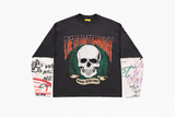Double Layer Skull Tee - Vintage Black/Multi