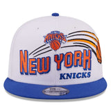 Men's New York Knicks New Era White/Blue Retro Swoop 9FIFTY Snapback Hat