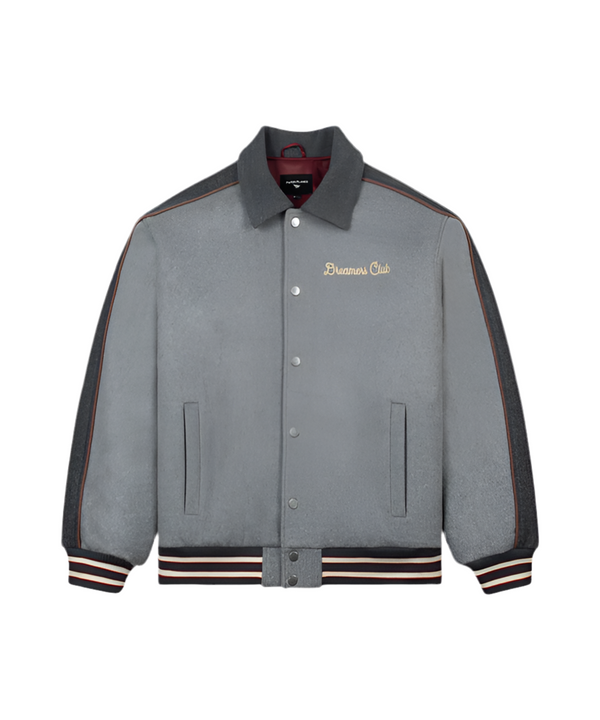 Dreamers Club Varsity Jacket - Heather Grey