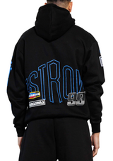 Racing Multi Patches Graphic Hoodie - Black