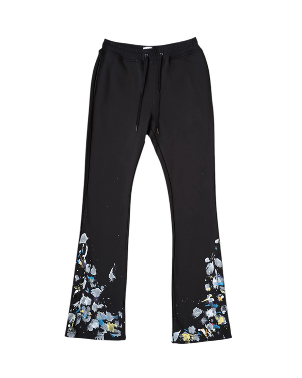 Paint Snap Flared Pants - Black