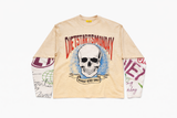 Double Layer Skull Tee - Antique White/Multi