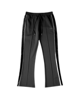 Velour Piping Track Pants - Black