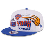 Men's New York Knicks New Era White/Blue Retro Swoop 9FIFTY Snapback Hat