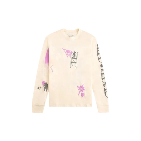 Team Work Long Sleeve Tee - Eggshell