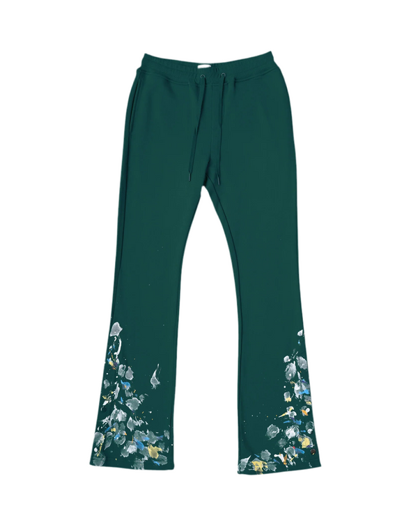 Paint Snap Flared Pants - Hunter Green