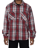 Slit Flannel Shirt - December Red