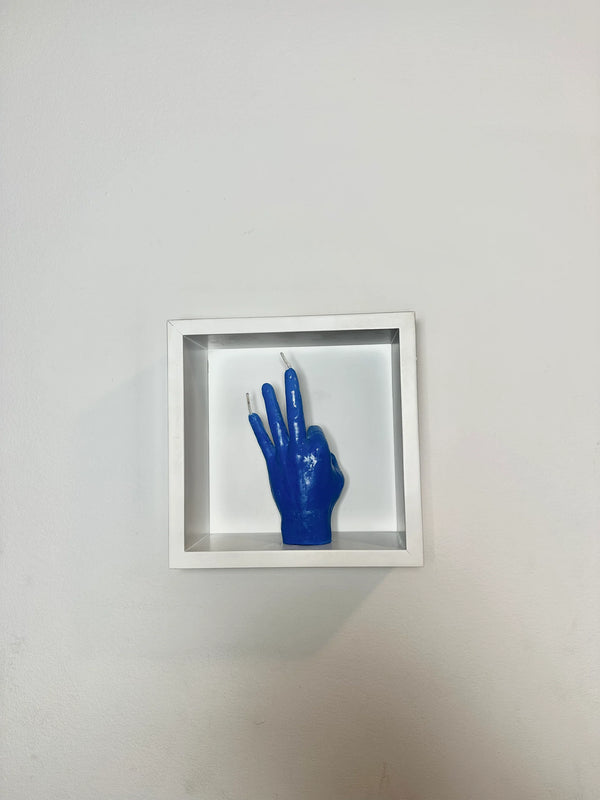 Litpalms Icon Art Hand Candle "OK Sign" (Blue)