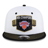 New York Knicks New Era 2026 NBA Finals Champions Locker Room 9FIFTY Snapback Hat - White/Black