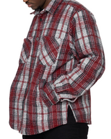 Slit Flannel Shirt - December Red