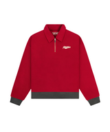 Reverse Fleece Half Zip Pullover - Red