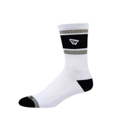 Logo Patch Stripe Socks - White