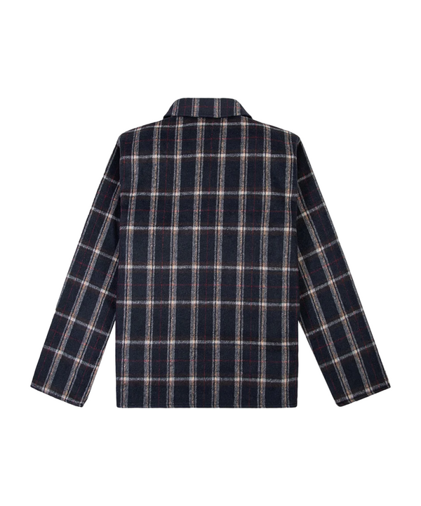 Plaid Brushed Flannel Tunic - Navy Plaid