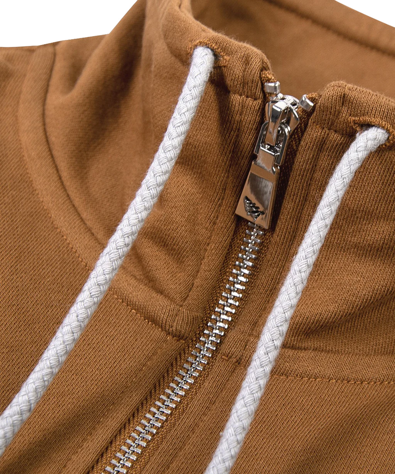 Open Hem Half Zip Sweatshirt - Rubber