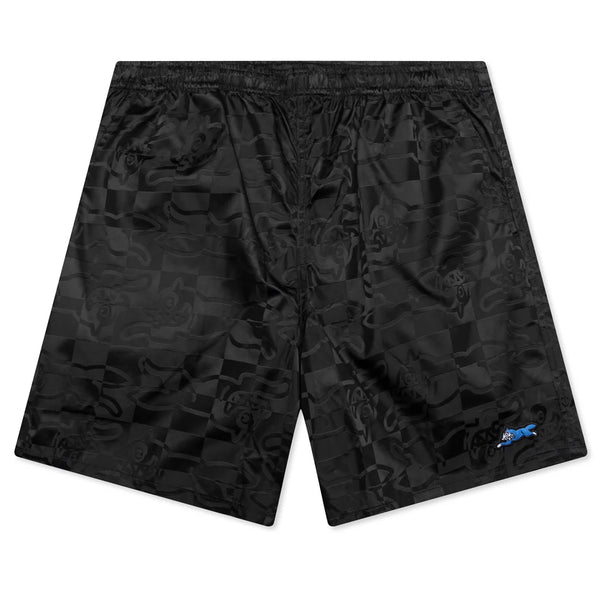 Running Check Shorts - Black