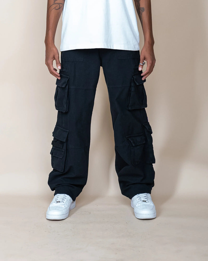 Canvas Cargo Pants - Black