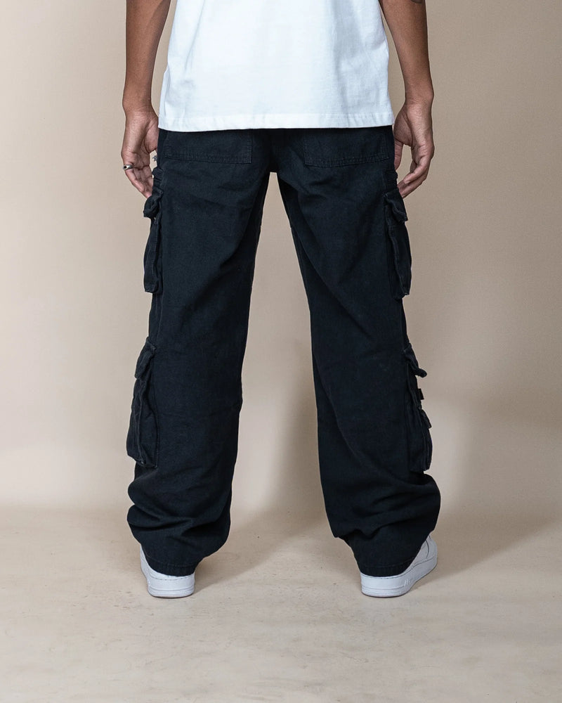 Canvas Cargo Pants - Black