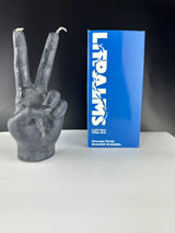 Litpalms Icon Art Hand Candle "Peace Sign" (Black)