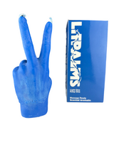 Litpalms Icon Art Hand Candle "Peace Sign" (Blue)
