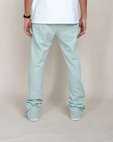 French Terry Snap Flared Pants - Sage