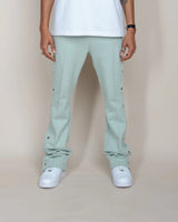 French Terry Snap Flared Pants - Sage