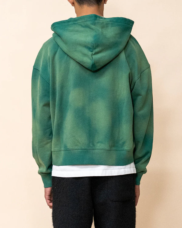 Sun Faded Cropped Hoodie - Hunter Green