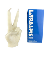 Litpalms Icon Art Hand Candle "Peace Sign" (Off-White)