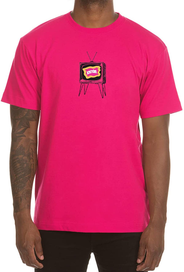 TV Party T-Shirt - Pink Peacock