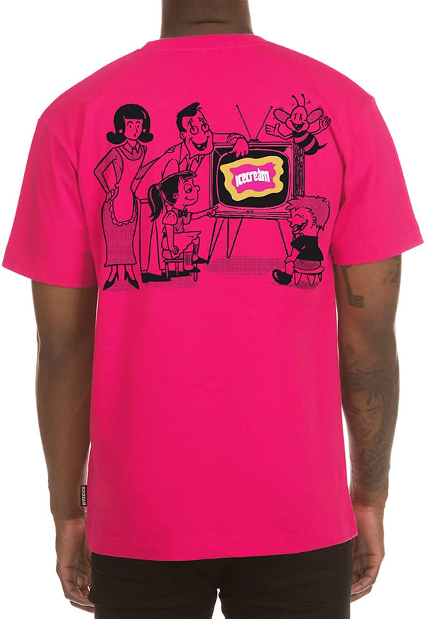 TV Party T-Shirt - Pink Peacock