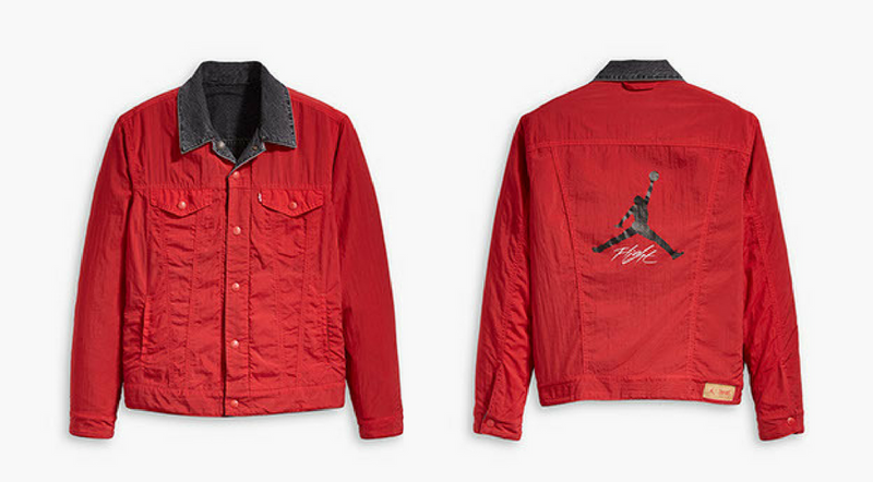 Air Jordan x Levis Reversible Trucker Jacket Black/Red Men's - SS18 - US
