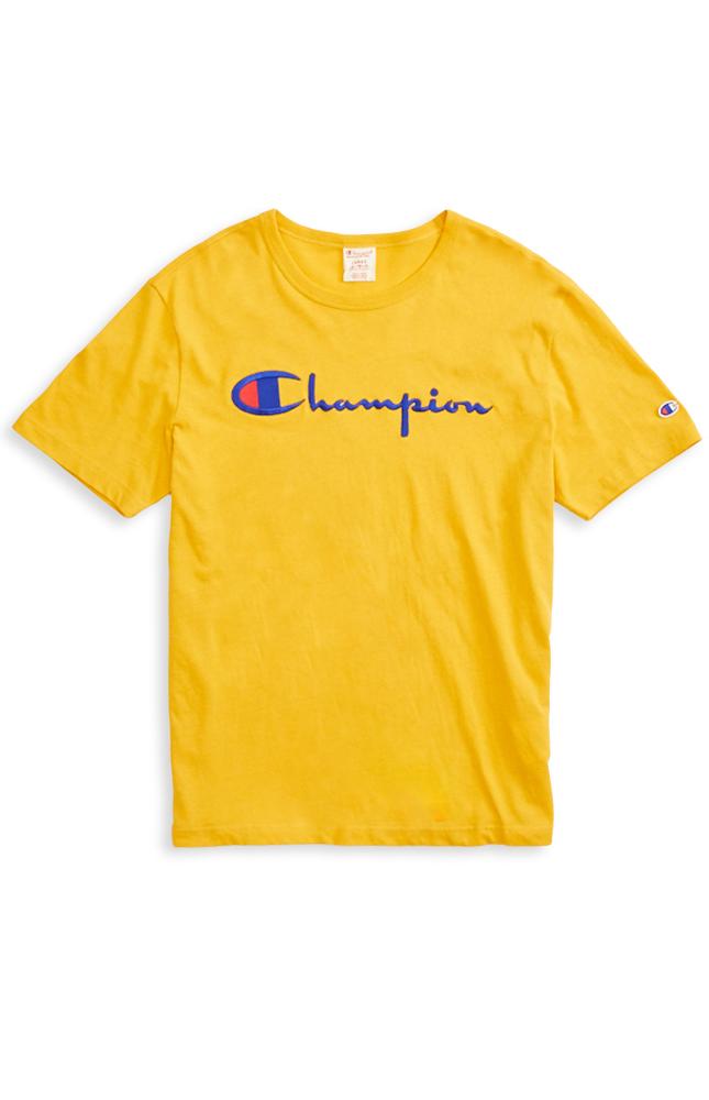Script Logo Crew Neck T-Shirt - Gold
