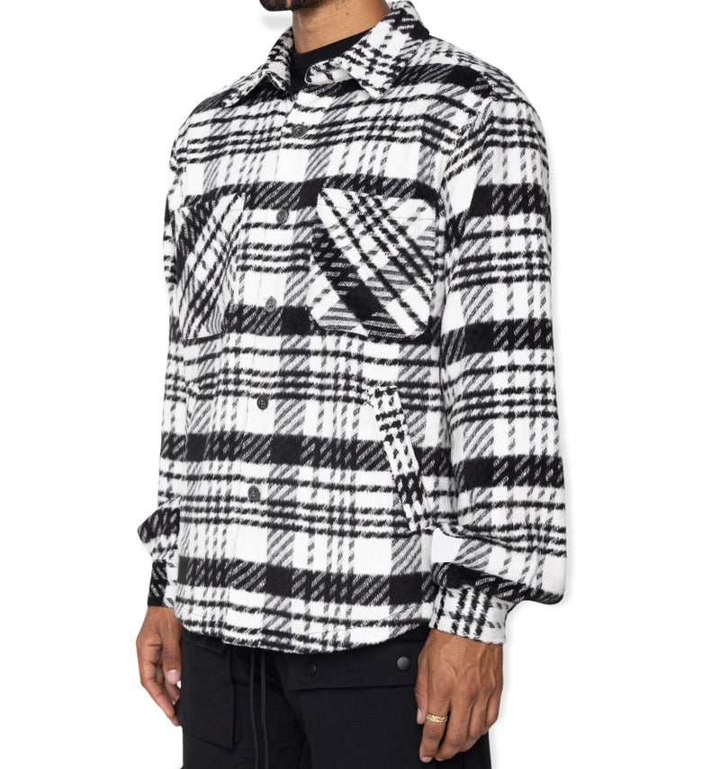 Slit Flannel Shirt - Modern Black
