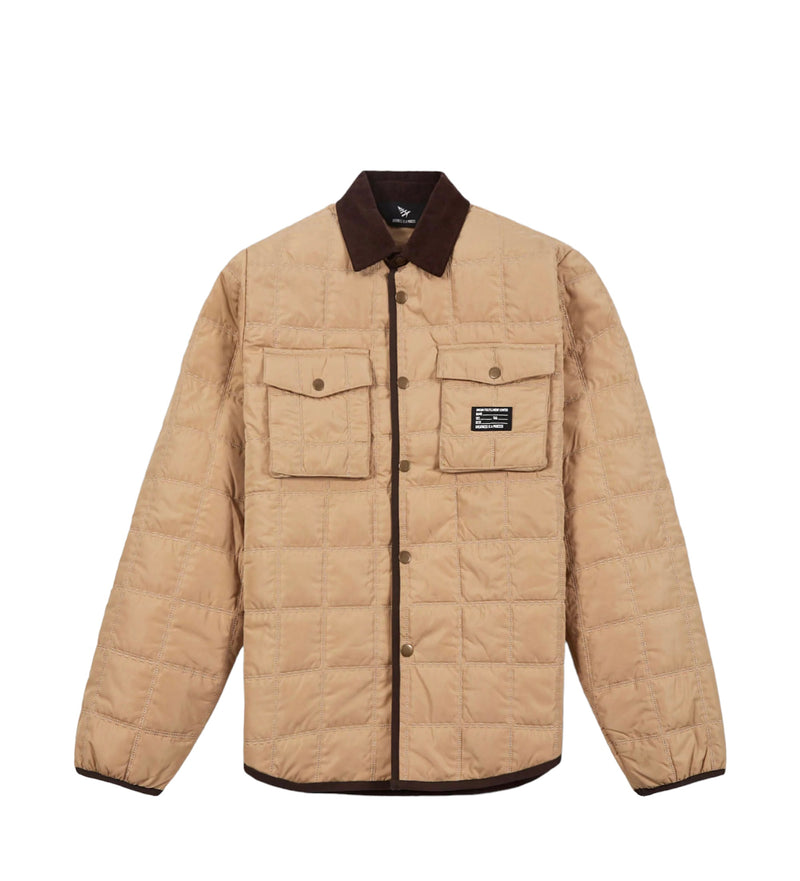 Quilted Shirt Jacket - Pebble