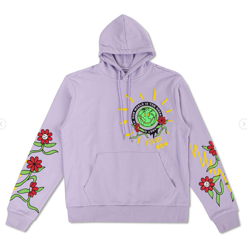 Flower Graphic Terry Pullover - Lavender
