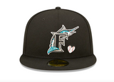 Florida Marlins Team Heart Fitted