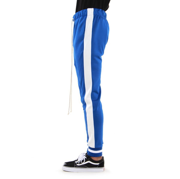 Ribbed Track Pants - Blue/White