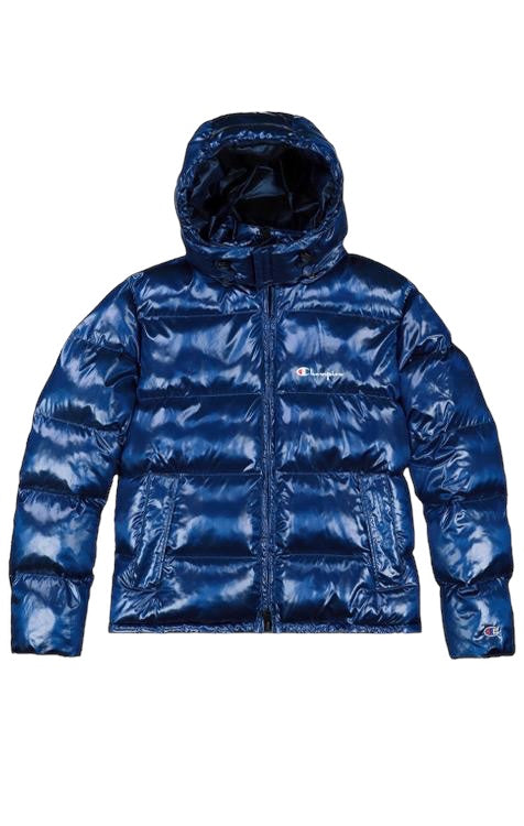 Detachable Hood Puffer Jacket - Blue Jay