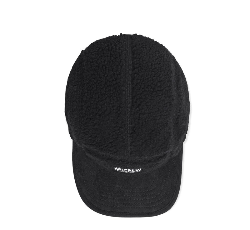 Faux Sherpa 5-Panel Hat - Black